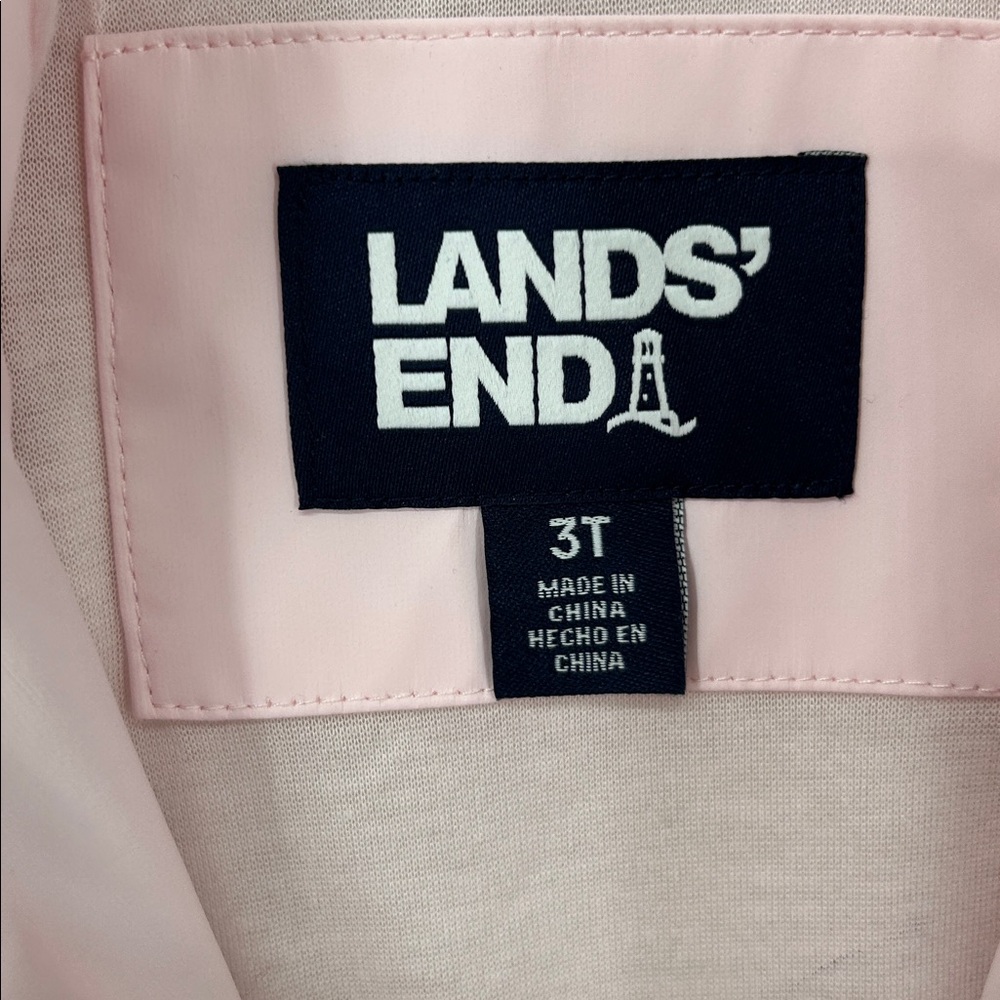 Lands' End Light Pink Jacket, Land's End Kids' Rainslicker size 3T - Picture 2 of 7